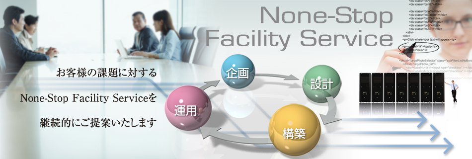 None-Stop Facility Service お客さまの課題に対するNone-Stop Facility Serviceを継続的にご提案いたします